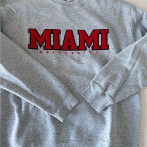 Gray Miami University crewneck